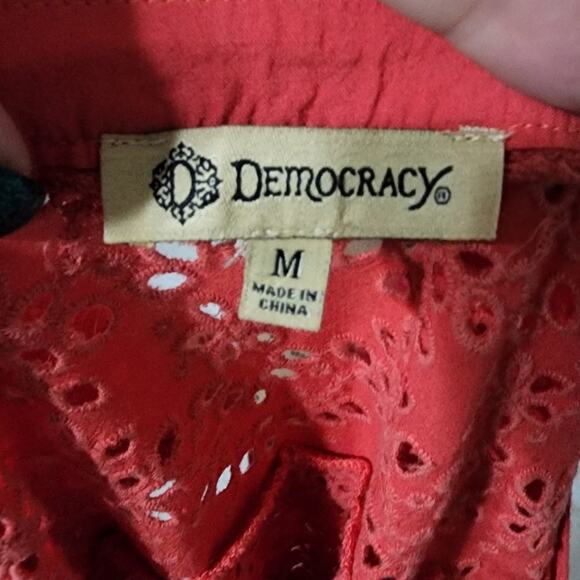 DEMOCRACY PINK lace blouse M - Picture 5 of 6